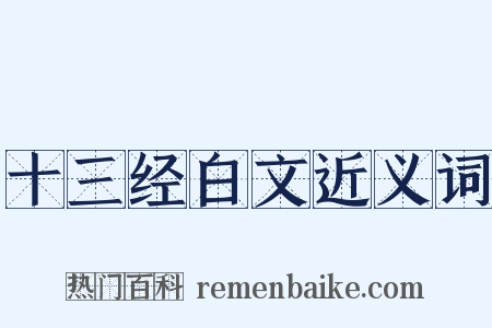 十三经白文近义词是什么意思的图片